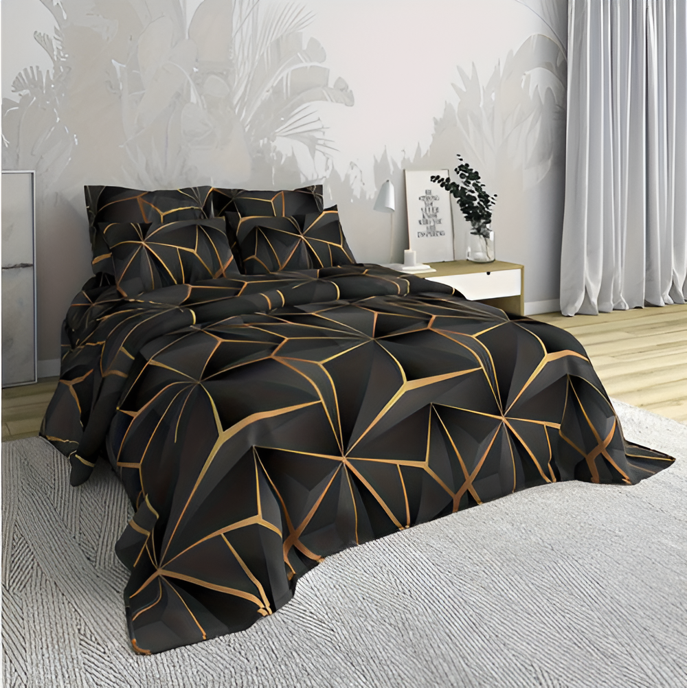 LZINA™ | CLOUDLUX - Fluffy 3D-printed check bedding set
