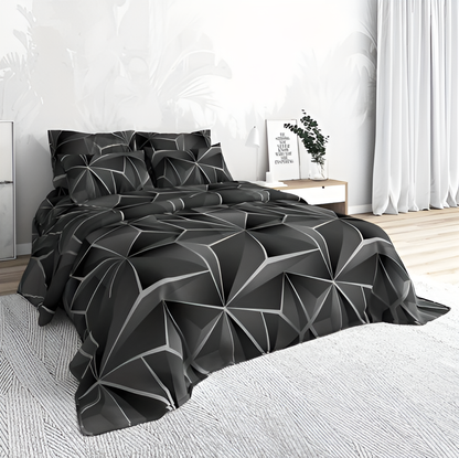LZINA™ | CLOUDLUX - Fluffy 3D-printed check bedding set