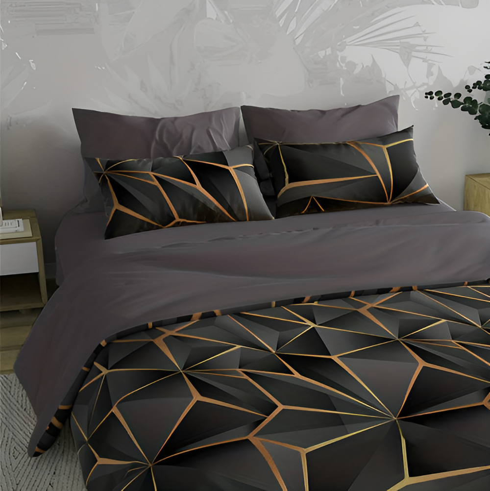 LZINA™ | CLOUDLUX - Fluffy 3D-printed check bedding set