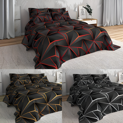 LZINA™ | CLOUDLUX - Fluffy 3D-printed check bedding set