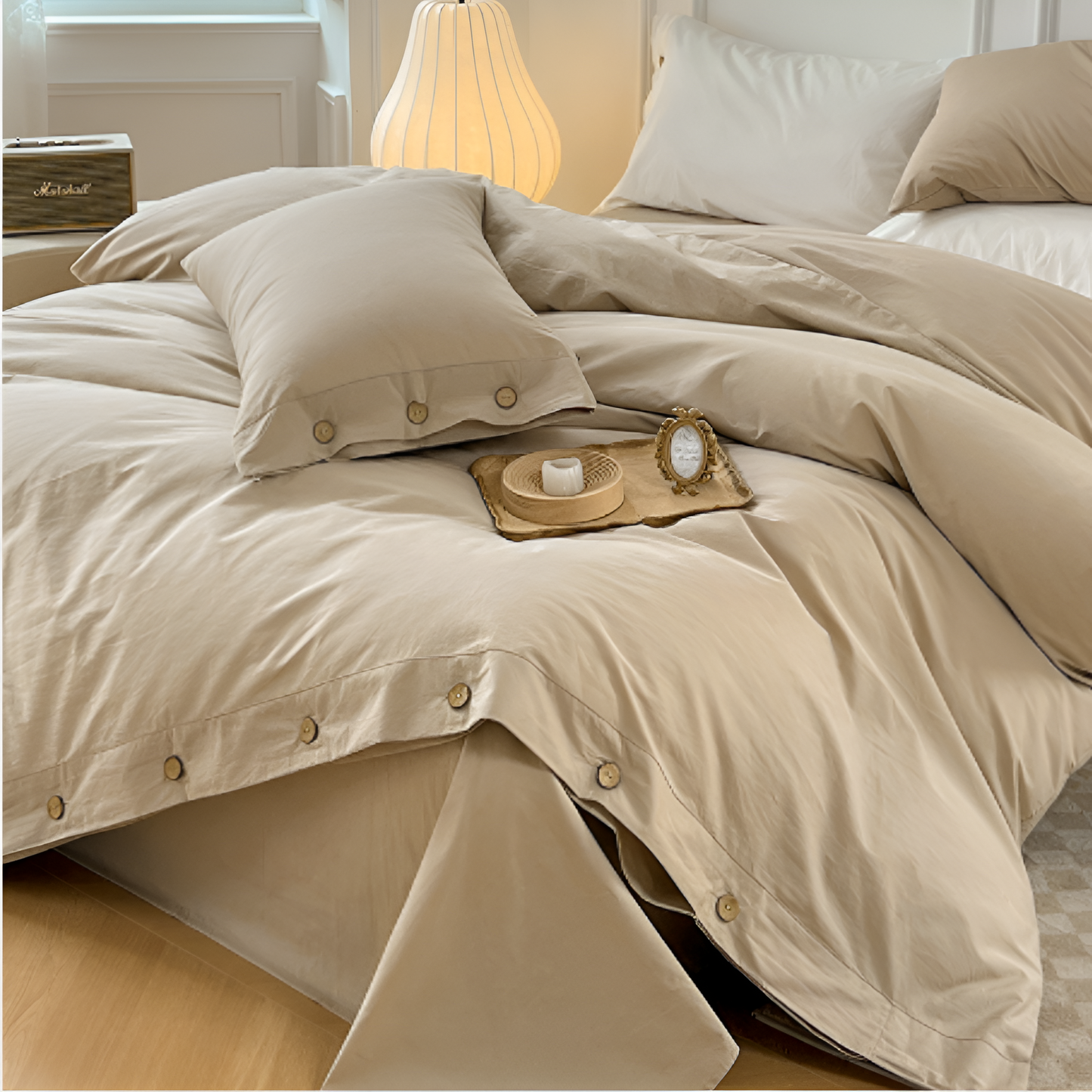 BowLift | Breathable Cotton Bedding Set with Two Pillowcases