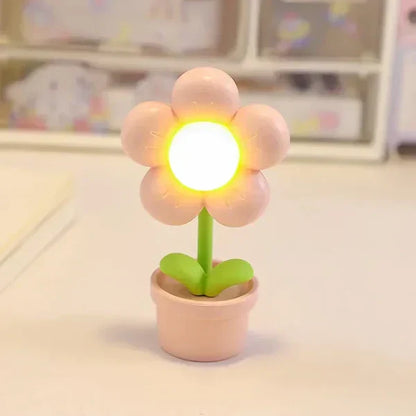 LZINA™ | Cute Flower Night Light for Children – LED Table Lamp in Flower Design for the Children's Room