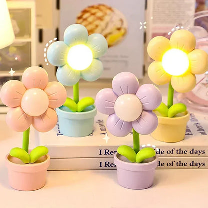 LZINA™ | Cute Flower Night Light for Children – LED Table Lamp in Flower Design for the Children's Room
