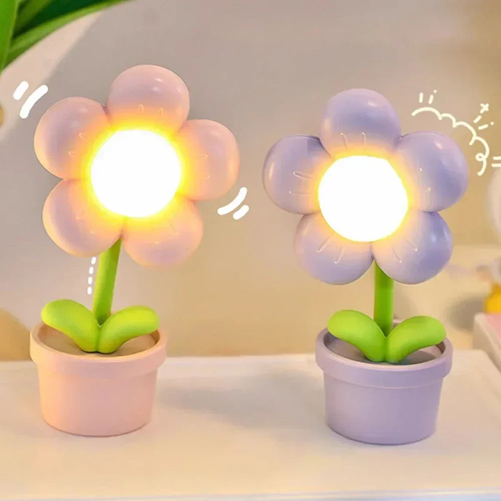 LZINA™ | Cute Flower Night Light for Children – LED Table Lamp in Flower Design for the Children's Room