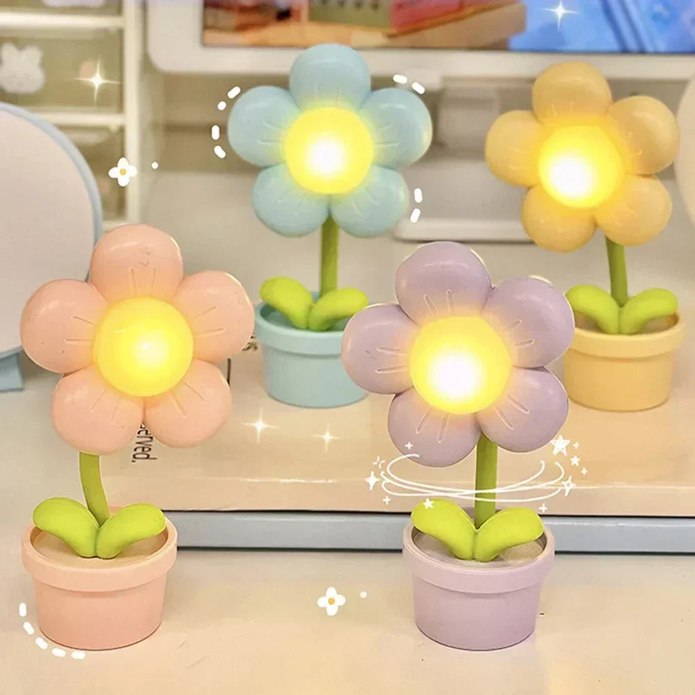 LZINA™ | Cute Flower Night Light for Children – LED Table Lamp in Flower Design for the Children's Room