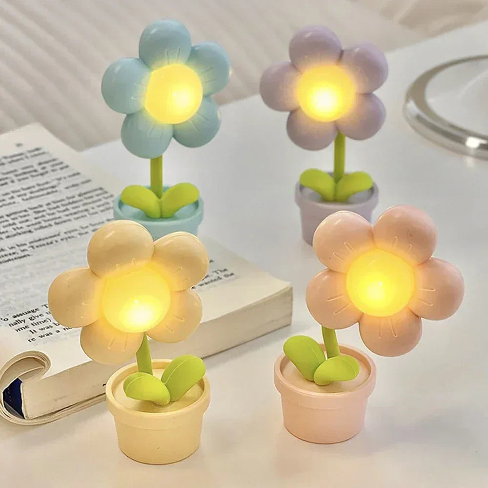 LZINA™ | Cute Flower Night Light for Children – LED Table Lamp in Flower Design for the Children's Room