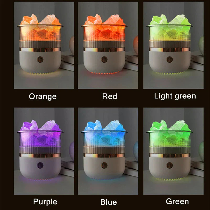 BowLift Himalayan Salt Crystal Lamp with Essential Oil Diffuser and USB Ultrasonic Humidifier for Home & Office