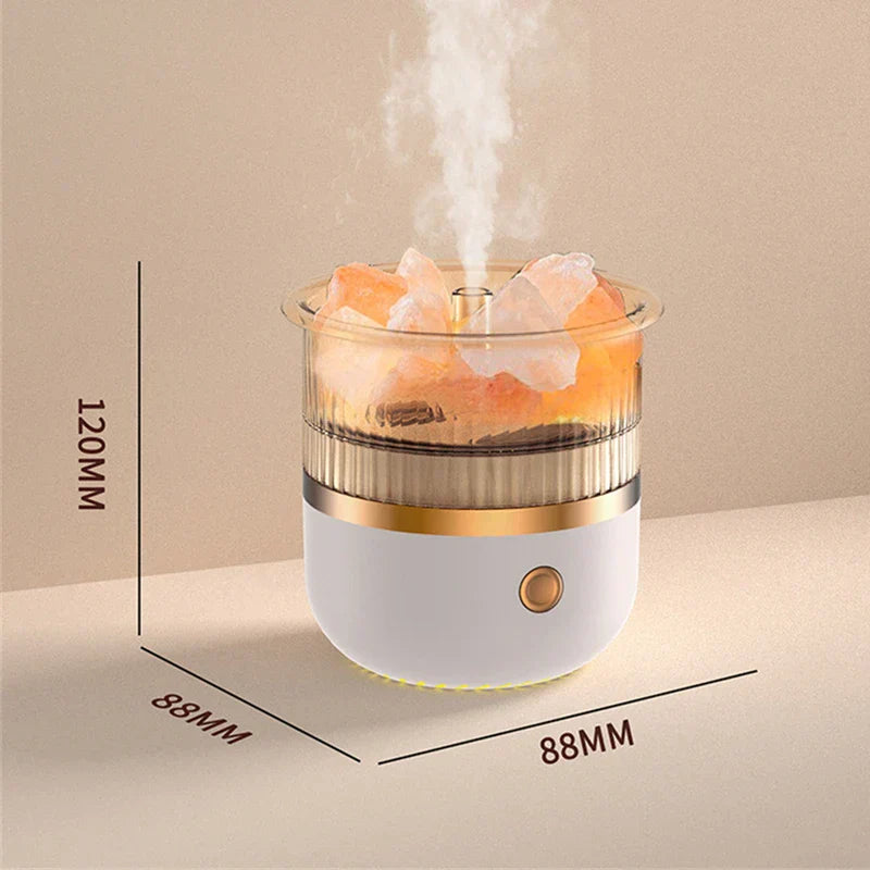 BowLift Himalayan Salt Crystal Lamp with Essential Oil Diffuser and USB Ultrasonic Humidifier for Home & Office
