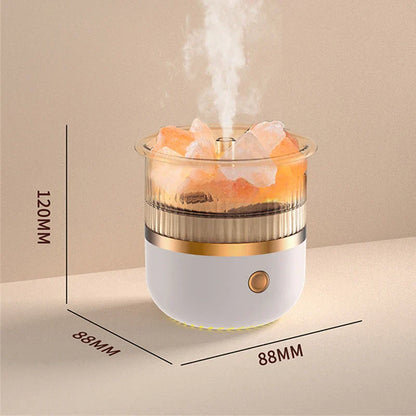 BowLift Himalayan Salt Crystal Lamp with Essential Oil Diffuser and USB Ultrasonic Humidifier for Home & Office