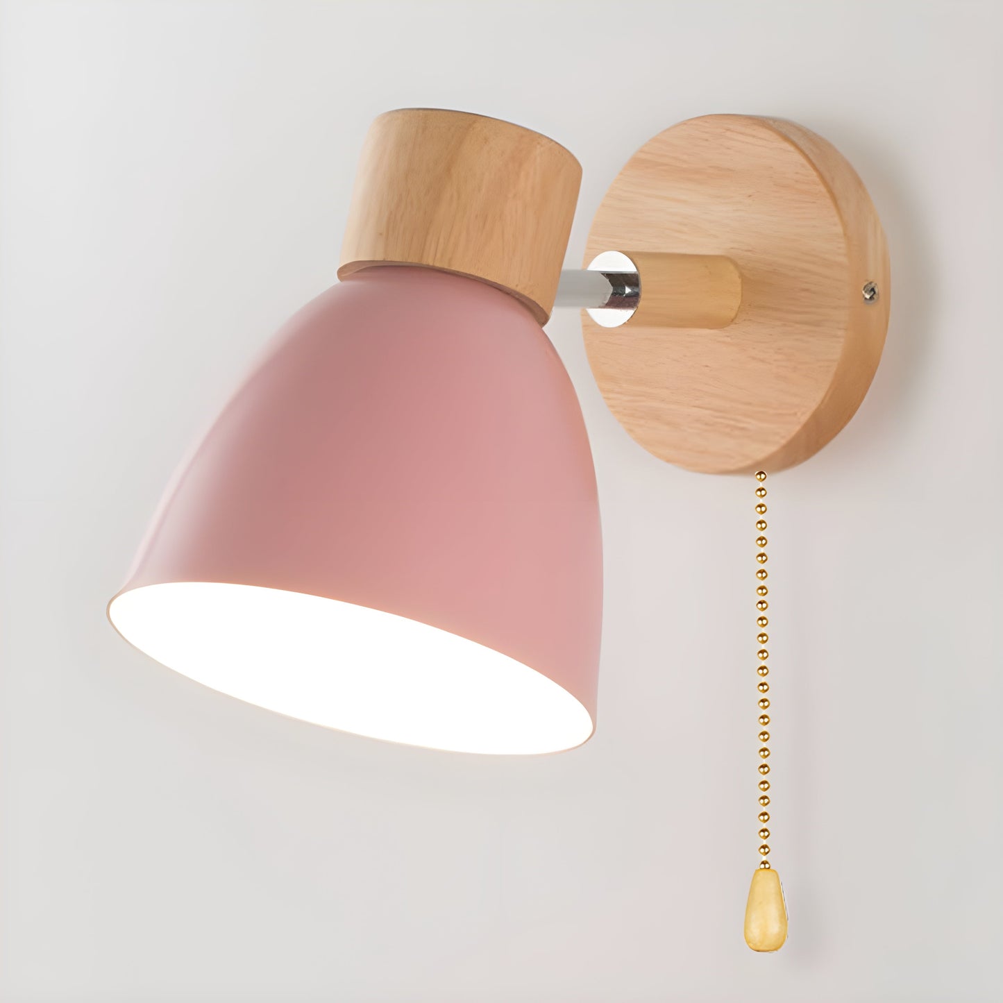 BowLift Nordic Wood Wall Lamp with Switch – Perfect Lighting for the Bedroom