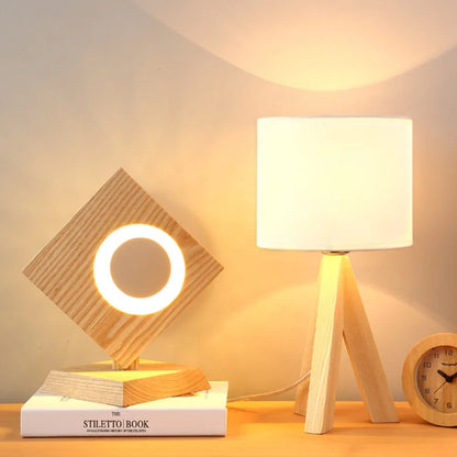BowLift EcoLight – Modern wooden table lamp with a sleek, minimalist design