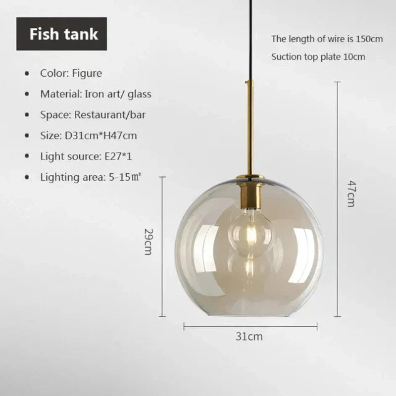 BowLift | NordicGlas - Modern Scandinavian Glass Pendant Lamp for Dining Room and Living Room