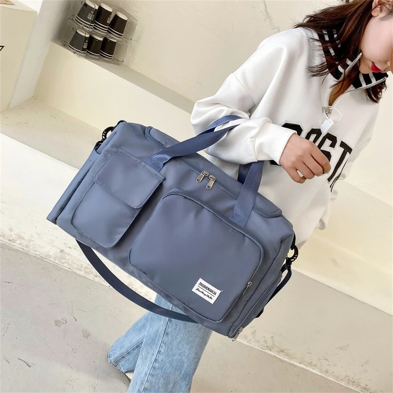 LZINA™ | Multi-Pocket Travel Bag, Sports and Gym Duffle with Separate Shoe Compartment