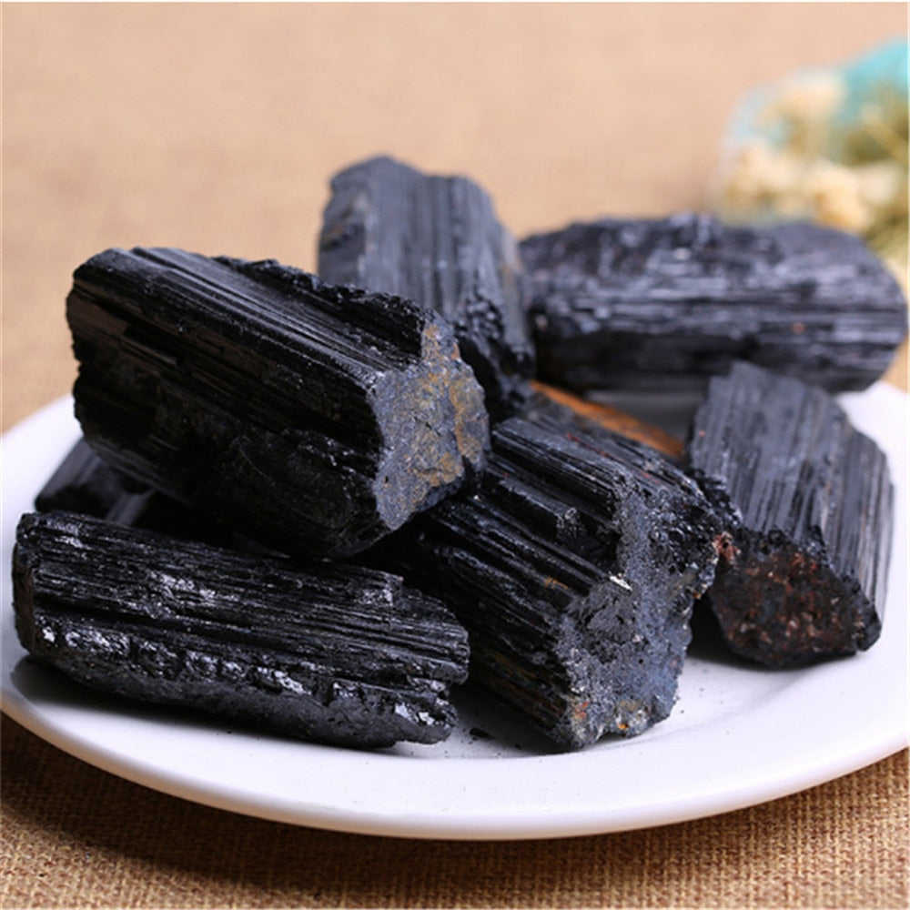 LZINA™ | Natural and mineral stones crystal black tourmaline raw stone home Ramadan decoration 2023