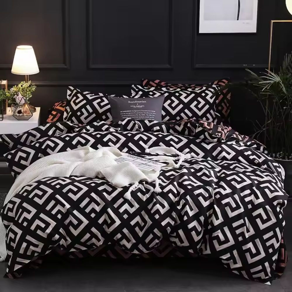 BowLift | Noir Enigma Duvet Cover Set | 3pcs Duvet Cover Set