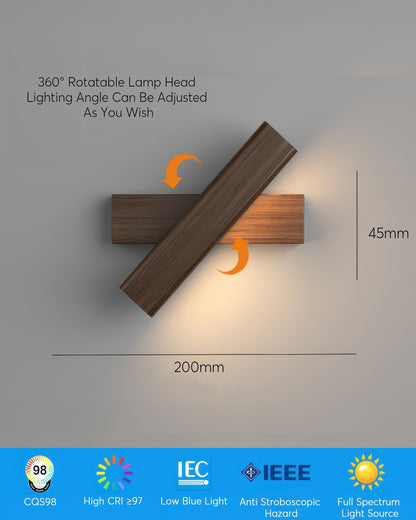 LZINA™ | Rotatable wall lamp with Nordic wood grain