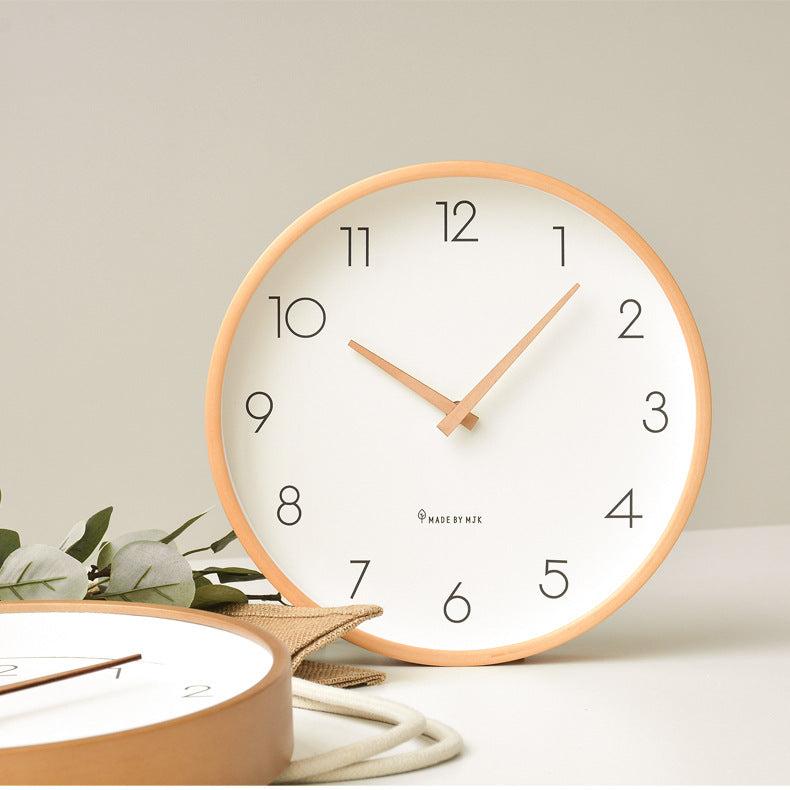 LZINA™ | Nordic Minimalist Wood Silent Wall Clock