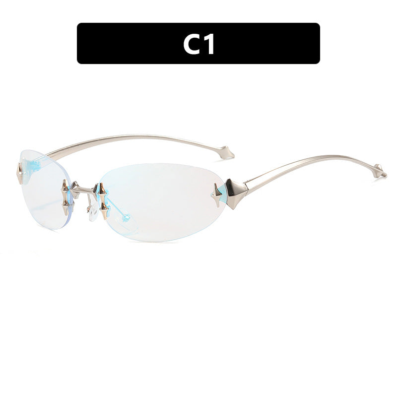Ladies fashionable sunglasses in futuristic design with mirrored frame Bowlift