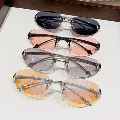 Ladies fashionable sunglasses in futuristic design with mirrored frame Bowlift