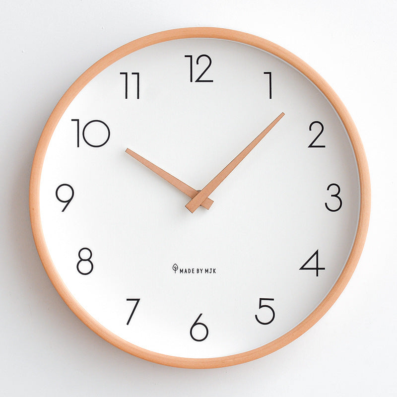 LZINA™ | Nordic Minimalist Wood Silent Wall Clock