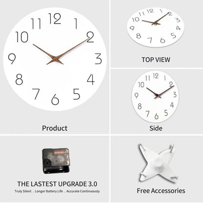 BowLift | Simple Colored Silent Wall Clock 12 Inch