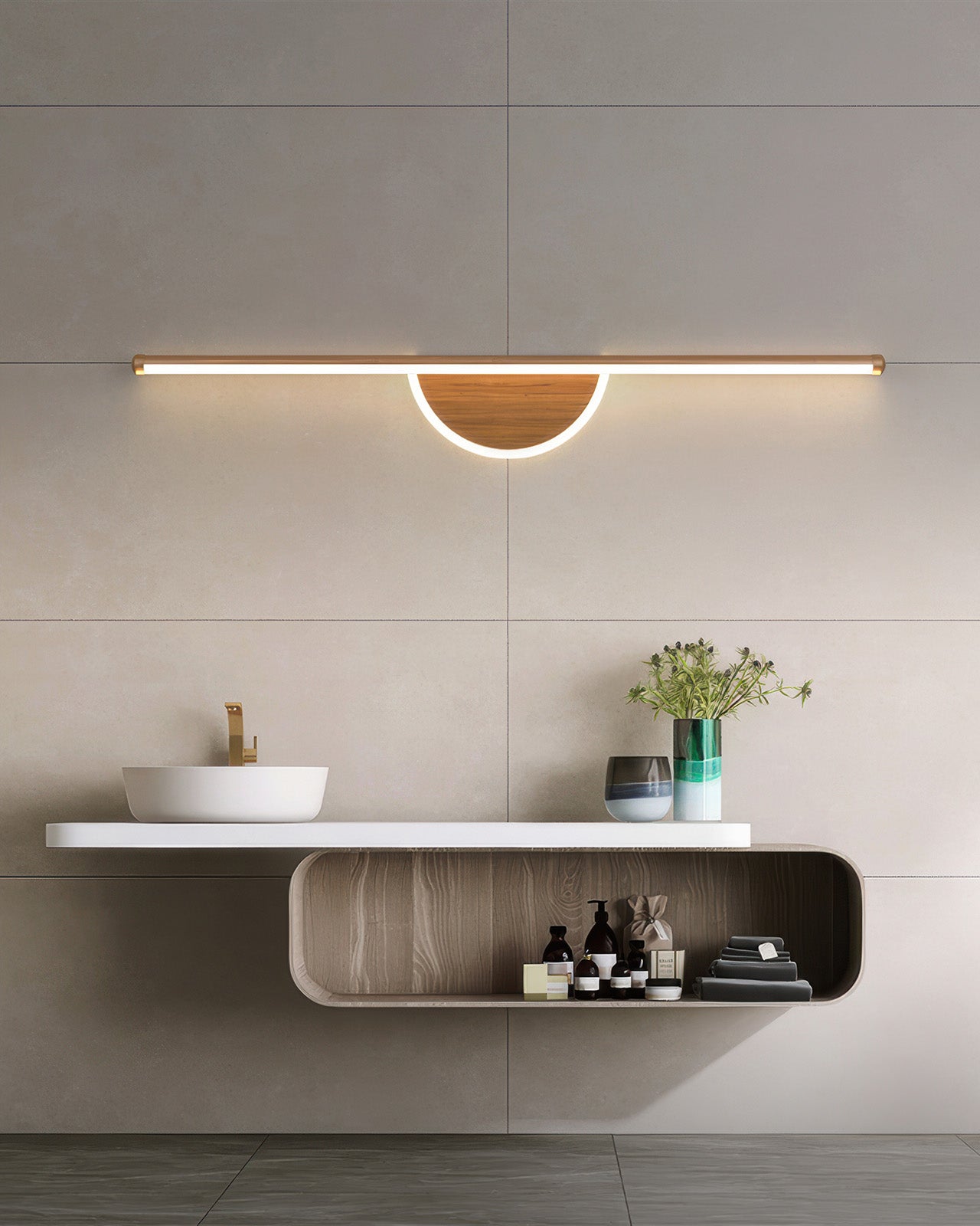 LZINA™ | Modern Wooden Arch Wall Lamp for Sleek Ambient Lighting