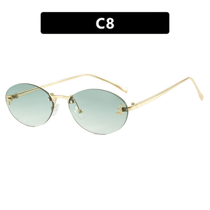 Women's fashionable sunglasses with elegant mirrored lens front and delicate metal frame Bowlift