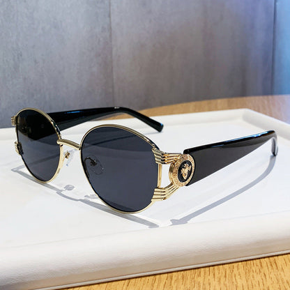 Ladies elegant sunglasses with luxurious metal frame and mirrored lenses Bowlift