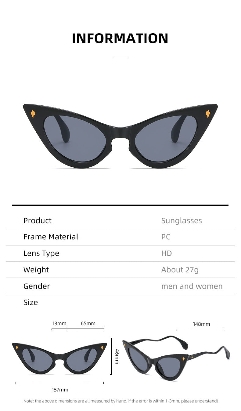 Women's Cat-Eye Sunglasses with Mirrored Lenses and Elegant Detail Bowlift