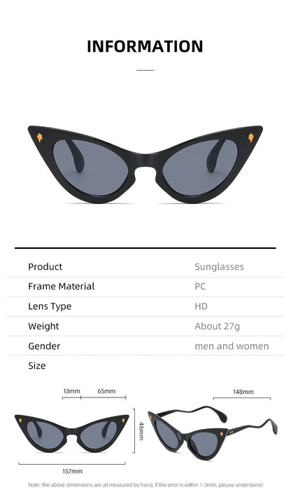 Women's Cat-Eye Sunglasses with Mirrored Lenses and Elegant Detail Bowlift
