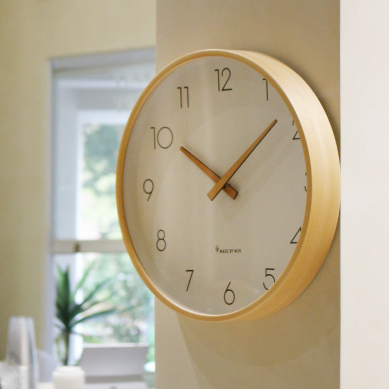 LZINA™ | Nordic Minimalist Wood Silent Wall Clock