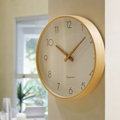 LZINA™ | Nordic Minimalist Wood Silent Wall Clock