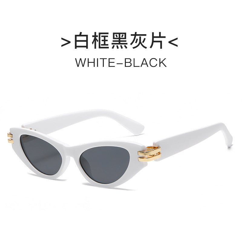 Women's Cat-Eye Sunglasses with Luxurious Frame and Mirrored Lenses Bowlift