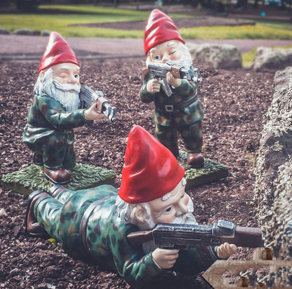 LZINA™ | Military Garden Gnome with Camouflage Uniform