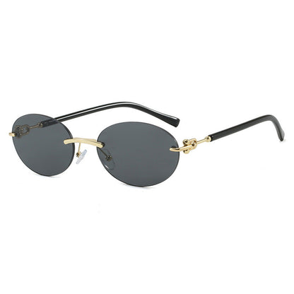 Women oval sunglasses with luxurious metal frame and mirrored lenses Bowlift