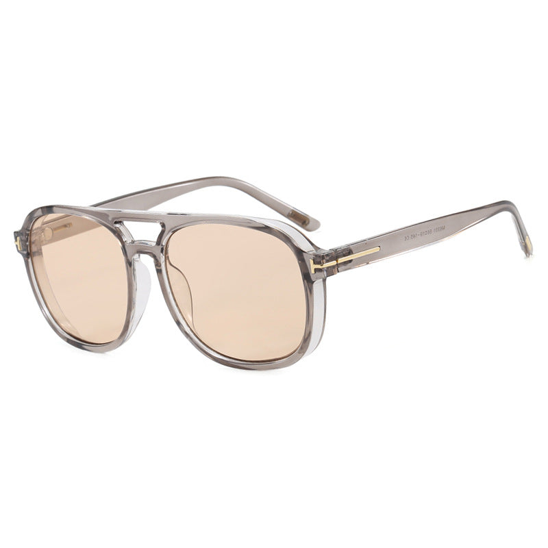 Women's square sunglasses with luxurious plastic frame and mirrored lenses Bowlift