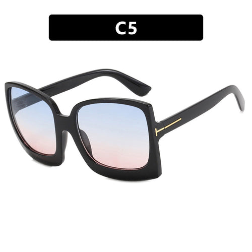 Women's oversized sunglasses in modern square design with mirrored lenses Bowlift