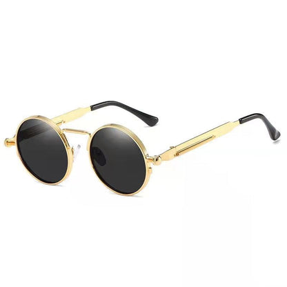 Ladies Round Metal Sunglasses with Mirrored Lenses Bowlift