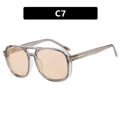 Women's square sunglasses with luxurious plastic frame and mirrored lenses Bowlift