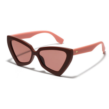 Women's Cat-Eye Sunglasses with Mirrored Lenses and Sturdy Frame Bowlift
