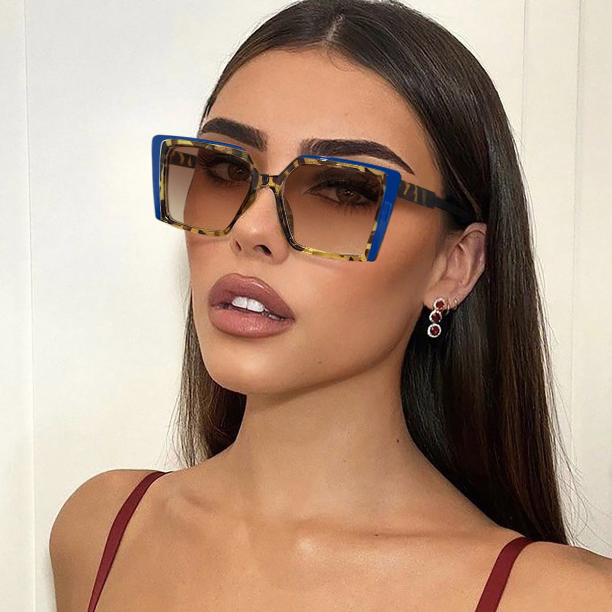 Women elegant square sunglasses with mirrored lenses Bowlift