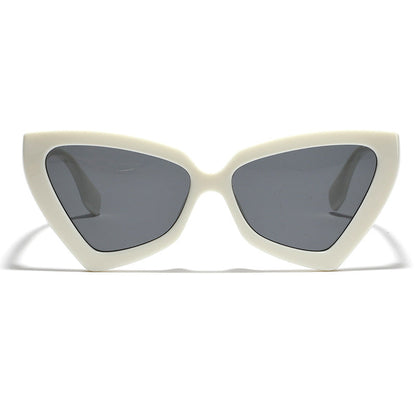 Women's Cat-Eye Sunglasses with Mirrored Lenses and Sturdy Frame Bowlift