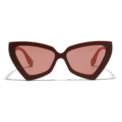 Women's Cat-Eye Sunglasses with Mirrored Lenses and Sturdy Frame Bowlift