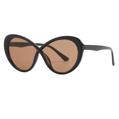 Women Cat-Eye Sunglasses with Mirrored Lenses Bowlift