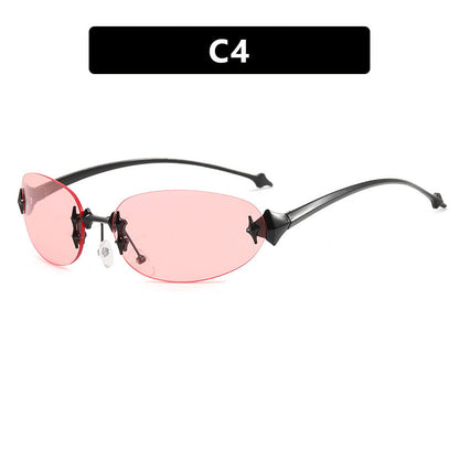 Ladies fashionable sunglasses in futuristic design with mirrored frame Bowlift