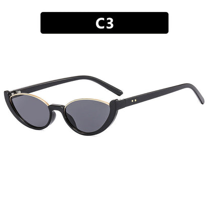 Women's Cat-Eye Sunglasses with Mirrored Lenses and Elegant Frame Bowlift