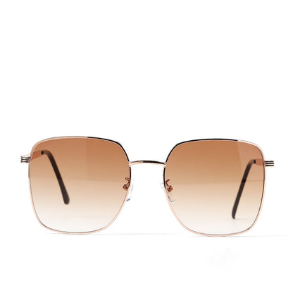 Women's square sunglasses with elegant metal frame and mirrored lenses Bowlift