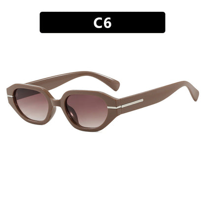 Women's stylish geometric sunglasses with mirrored lenses and unique frame Bowlift