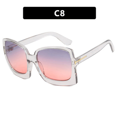 Women's oversized sunglasses in modern square design with mirrored lenses Bowlift