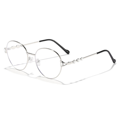 Women round sunglasses with elegant metal frame and mirrored lenses Bowlift